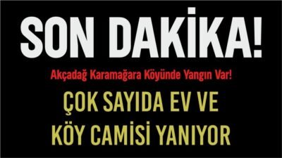 Malatya’nın Akçadağ ilçesine bağlı Karamamağara köyünde bu akşam saatlerinde yangın