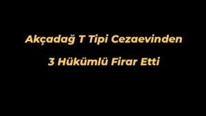 akcadag t tipi cezaevi 3 hukumlu firar etti min