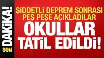 Malatya'daki şiddetli deprem sonrası peş peşe duyurdular: Okullar tatil edildi