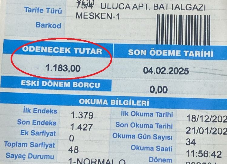 Ali Aladağ…:Malatya Olay…:
Günün öne çıkan haberi…Su faturaları...Malatyalılar, yüksek su faturalarıyla