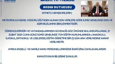 Ali Aladağ…:Malatya Olay…:
Son dakika…Sıcak haber…Malatya’da okullar yarın de tatil edildi.