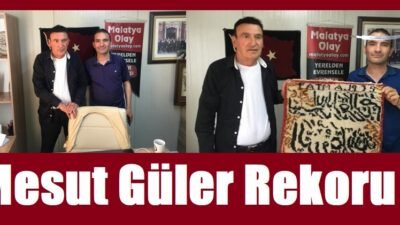 Ali Aladağ…:Malatya Olay…:
Sıcak haber...Guinness Dünya Rekorlar kitabına adını yazdırmak için