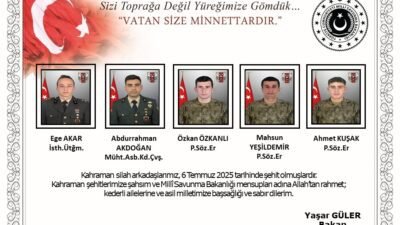 Ali Aladağ…:Malatya Olay Haber…:
Pençe-Kilit Harekatı kapsamında 2022 yılında şehit düşen