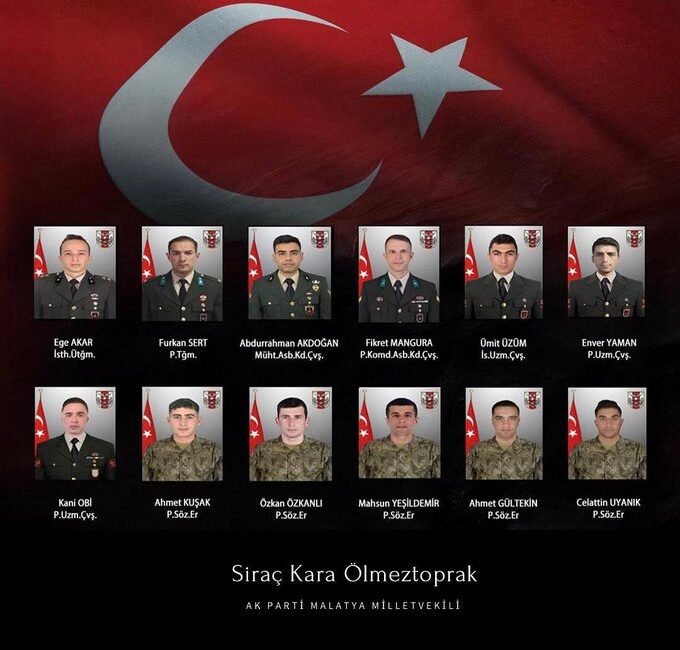 Ali Aladağ…:Malatya Olay Haber…:
Pençe-Kilit Harekatı bölgesinde metan gazına maruz kalarak