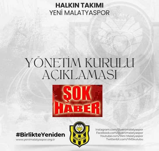 Ali Aladağ…: Malatya Olay Haber…:
Son dakika…Şok iddia…Yeni Malatyaspor kulübünden bir