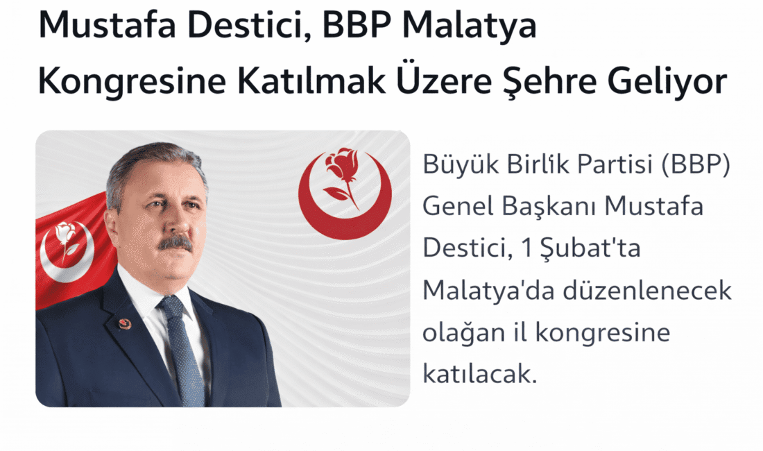 Büyük Birlik Partisi Genel Başkanı Mustafa Destici, BBP Malatya Olağan