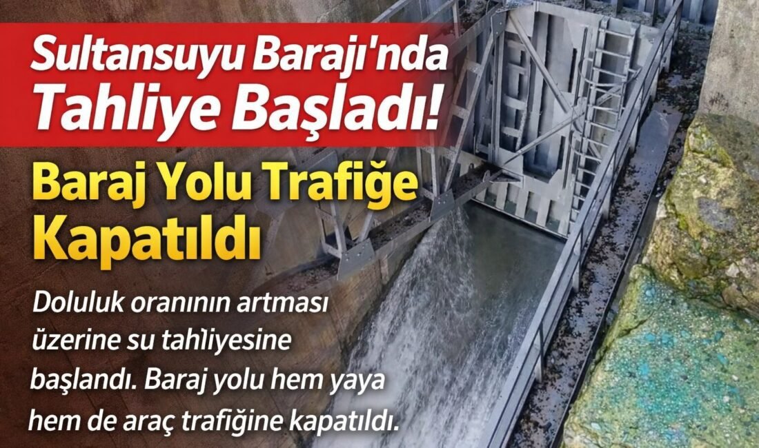 Malatya’da Sultansuyu Barajı’nda doluluk oranının artması nedeniyle kontrollü su tahliyesine
