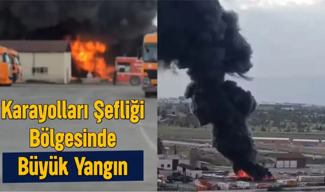 Malatya Yakınca Organize Sanayi bölgesindeki Karayolları Şefliği sahasında büyük bir