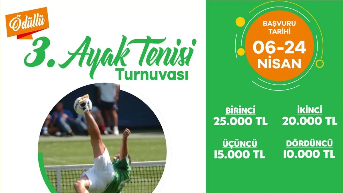 Yeşilyurt’ta Ayak Tenisi Heyecanı Başlıyor: Toplam 70 Bin TL Ödül Dağıtılacak! 2 Yeşilyurt’ta Ayak Tenisi Heyecanı Başlıyor: Toplam 70 Bin TL Ödül Dağıtılacak! 1