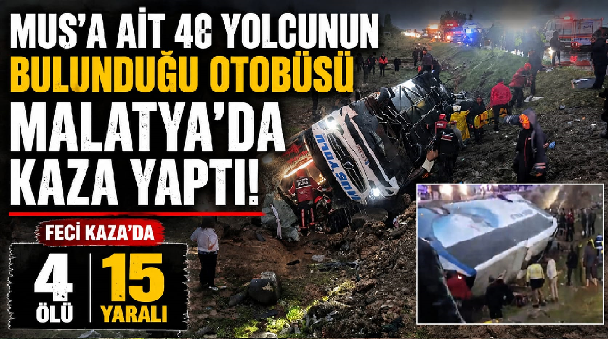 Malatya'da yolcu otobüsü kazasında 4 ölü 15 yaralı 1