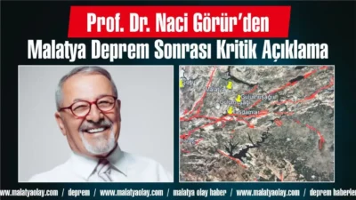 Prof. Dr. Naci Görür, Malatya'da meydana gelen deprem sonrası ilk
