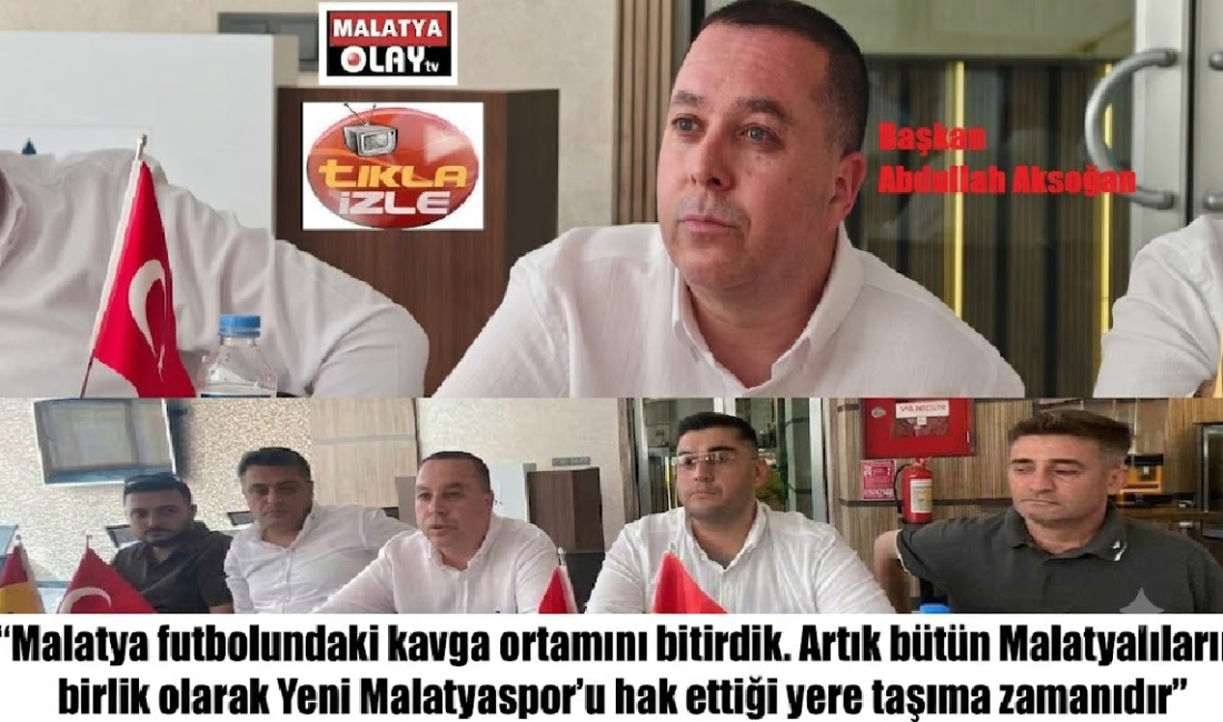 Yeni Malatyaspor Başkanı Abdullah Aksoğan, Biz kavga etmeye değil, yeni bir sayfa açmaya geldik Ali Aladağ...:Malatya Olay Haber...:
Yeni Malatyaspor Başkanı Abdullah Aksoğan ve yönetim
