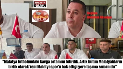 Ali Aladağ...:Malatya Olay Haber...:
Yeni Malatyaspor Başkanı Abdullah Aksoğan ve yönetim