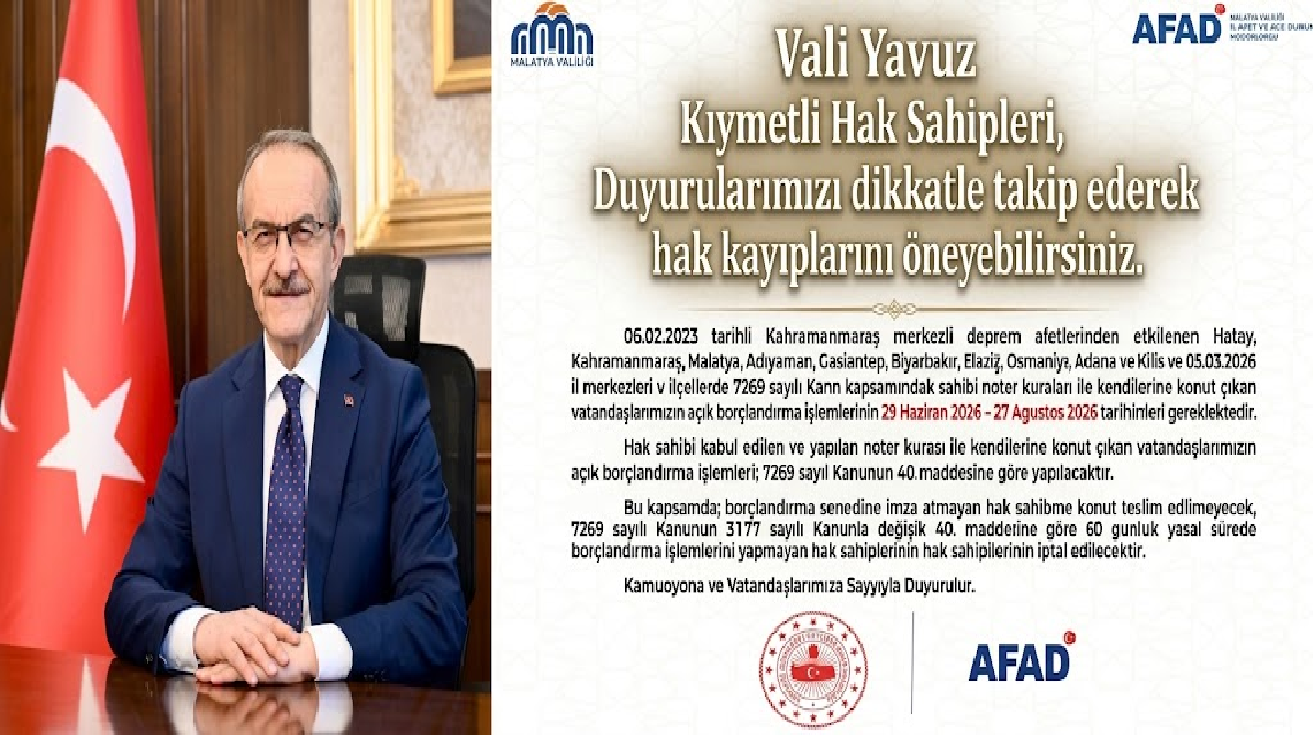 Ali Aladağ…:Malatya Olay Haber…:
Son dakika…Sıcak haber…:Malatya'da noter kuraları ile konut