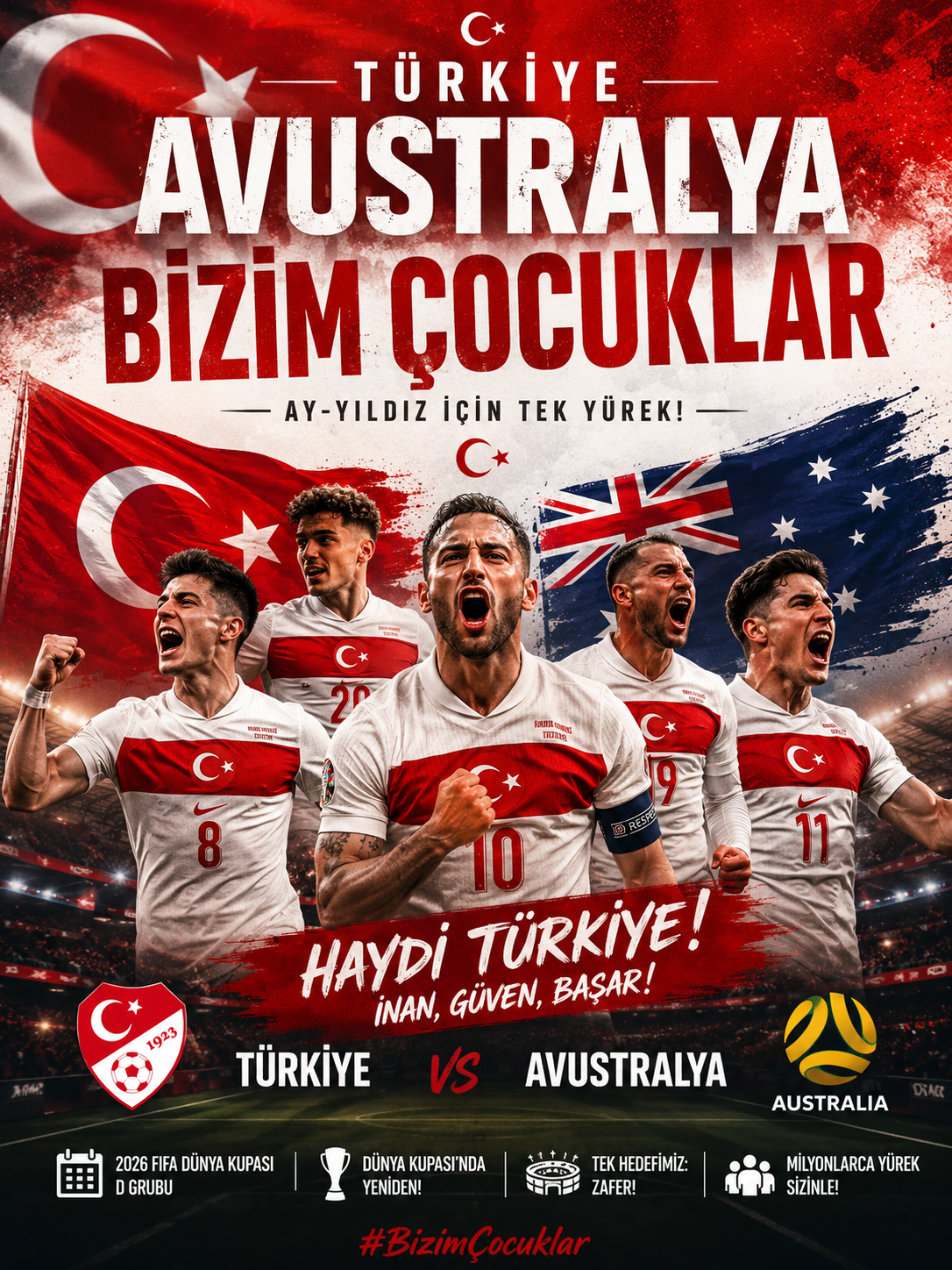 TÜRKİYE AVUSTRALYA BİZİM ÇOCUKLAR SAHADA VARLIK GÖSTEREMEDİ., 1