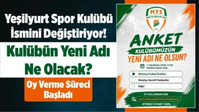 Malatya Yeşilyurt Spor Kulübü, isim değişikliği için dev bir anket
