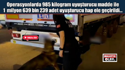 Ali Aladağ…:Malatya Olay Haber…:
Son dakika...Malatya dahil, 73 İlde Düzenlenen Narkotik