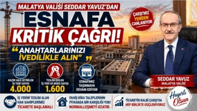 Malatya Valisi Seddar Yavuz, sosyal medya hesabından yaptığı açıklamada çarşıdaki