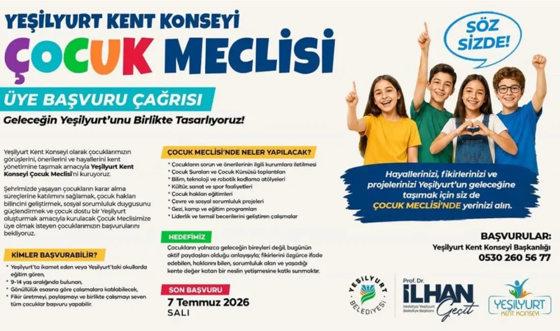 Yeşilyurt Kent Konseyi, çocukların kent yönetiminde söz sahibi olması amacıyla