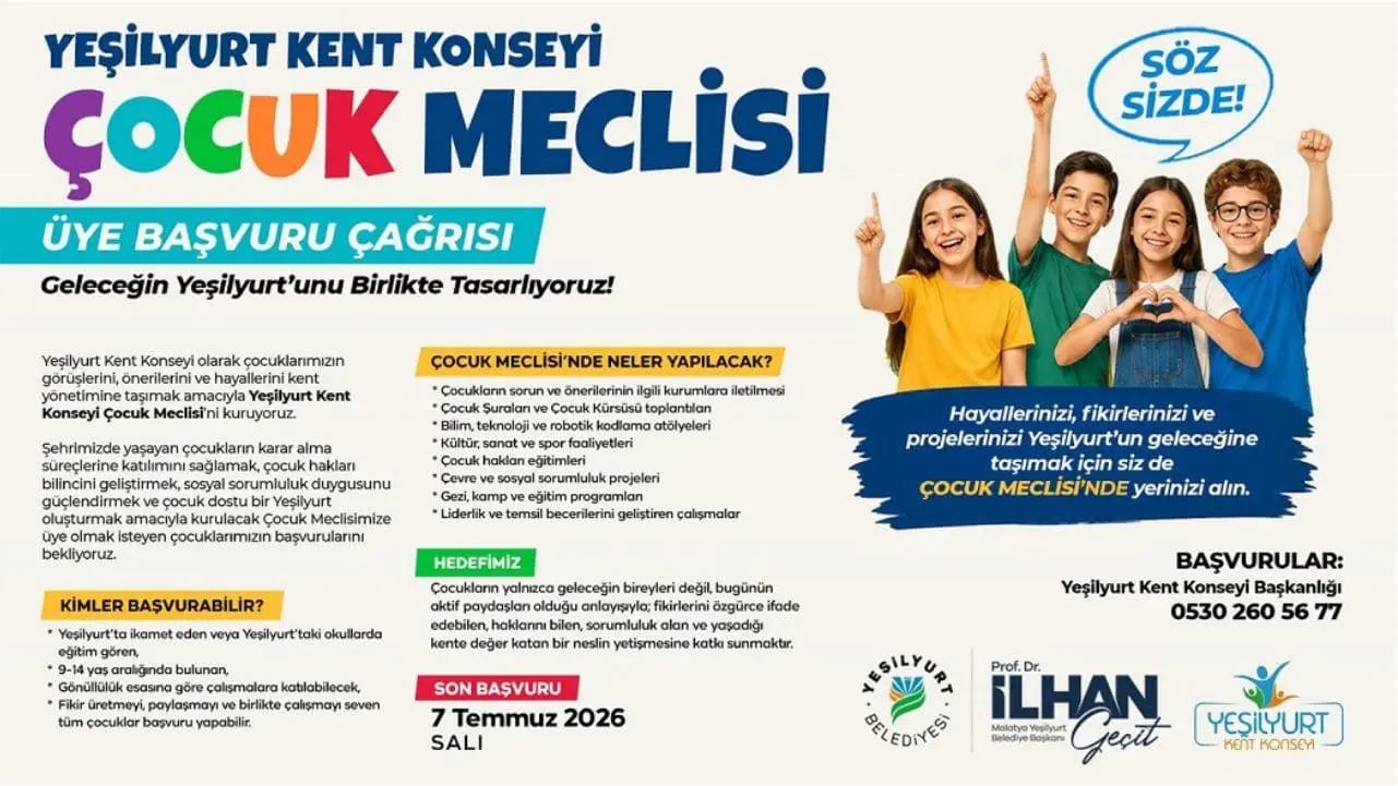 Yeşilyurt Kent Konseyi, çocukların kent yönetiminde söz sahibi olması amacıyla