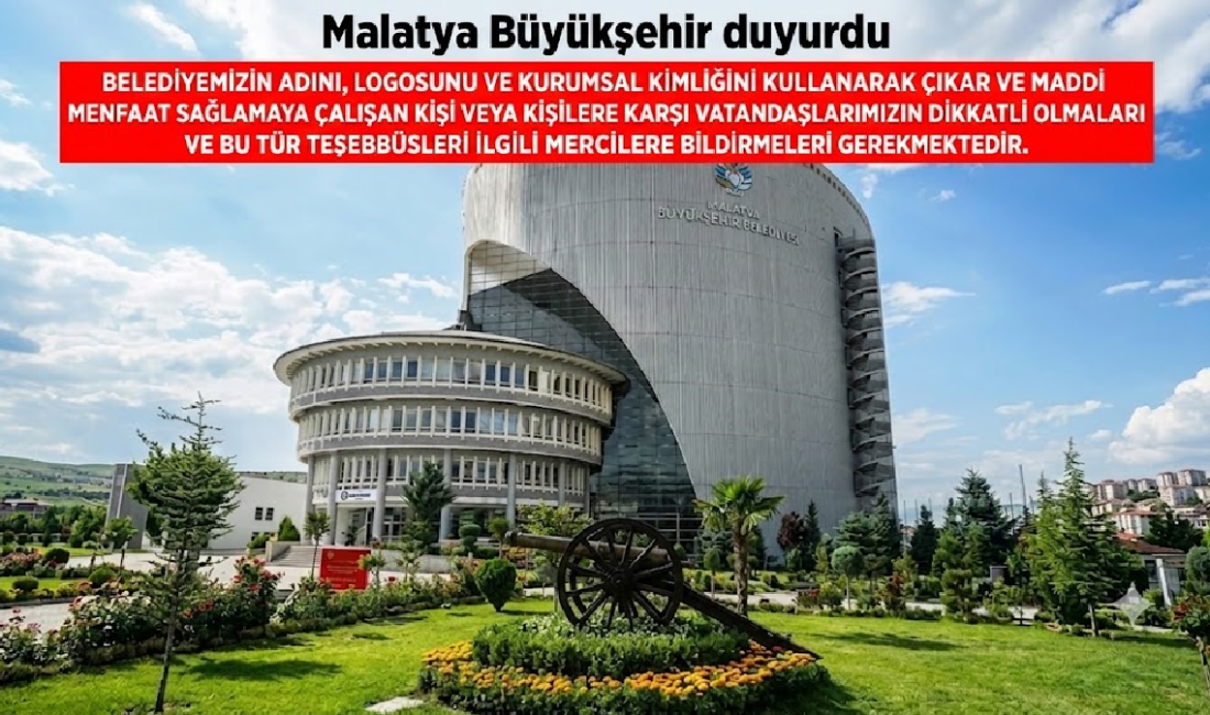 Uğur Hanbey Aladağ…:Malatya Olay Haber…:
Açıklamada "Malatya Büyükşehir Belediyesi olarak gerçekleştirdiğimiz