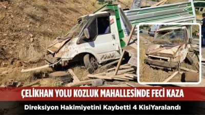 Malatya’da Kozluk Mahallesi ile Çelikhan yolu üzerinde meydana gelen trafik