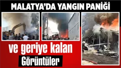 Malatya yangın haberlerine bir yenisi daha eklendi. Şantiye konteynerlerinde çıkan