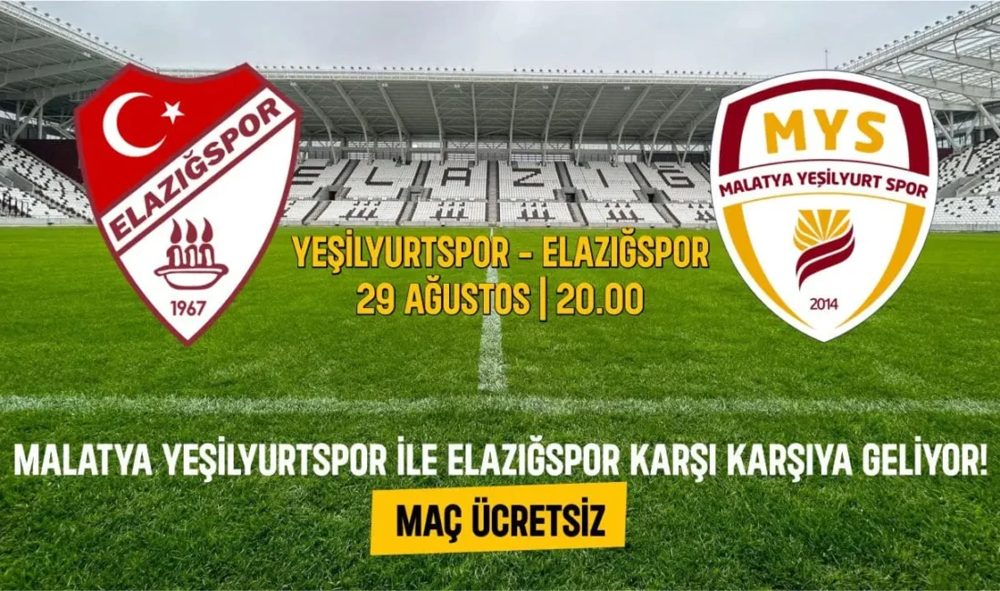 Malatya Yeşilyurtspor ile Elazığspor 29 Ağustos'ta hazırlık maçında karşılaşacak. Saat