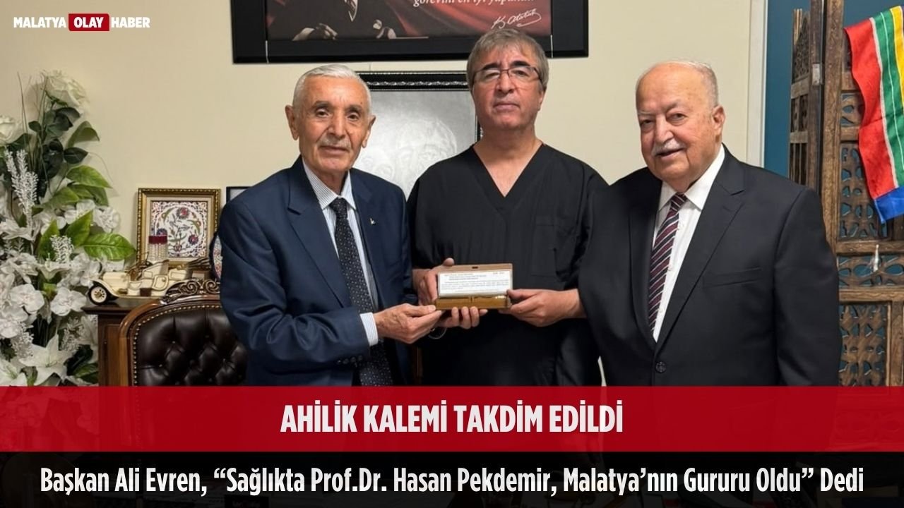 Prof. Dr. Hasan Pekdemir'e Ziyaret ve Ahilik Kalemi Takdimi 1 ahilik kalemi takdimu edildi baskan ali evren prof.dr .hasan pekdemir