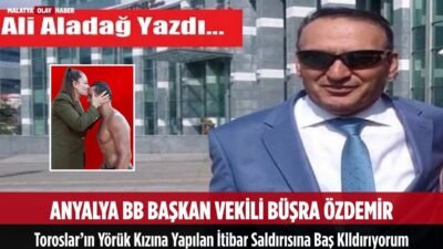 Ali Aladağ…:Malatya Olay Haber…:
Türkiye’de her gündem tükendi de sıra er