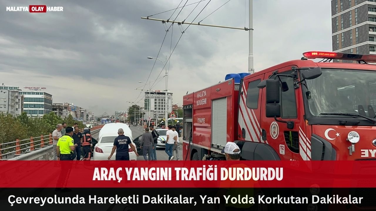 Malatya'da seyir halindeki araçta yangın 1