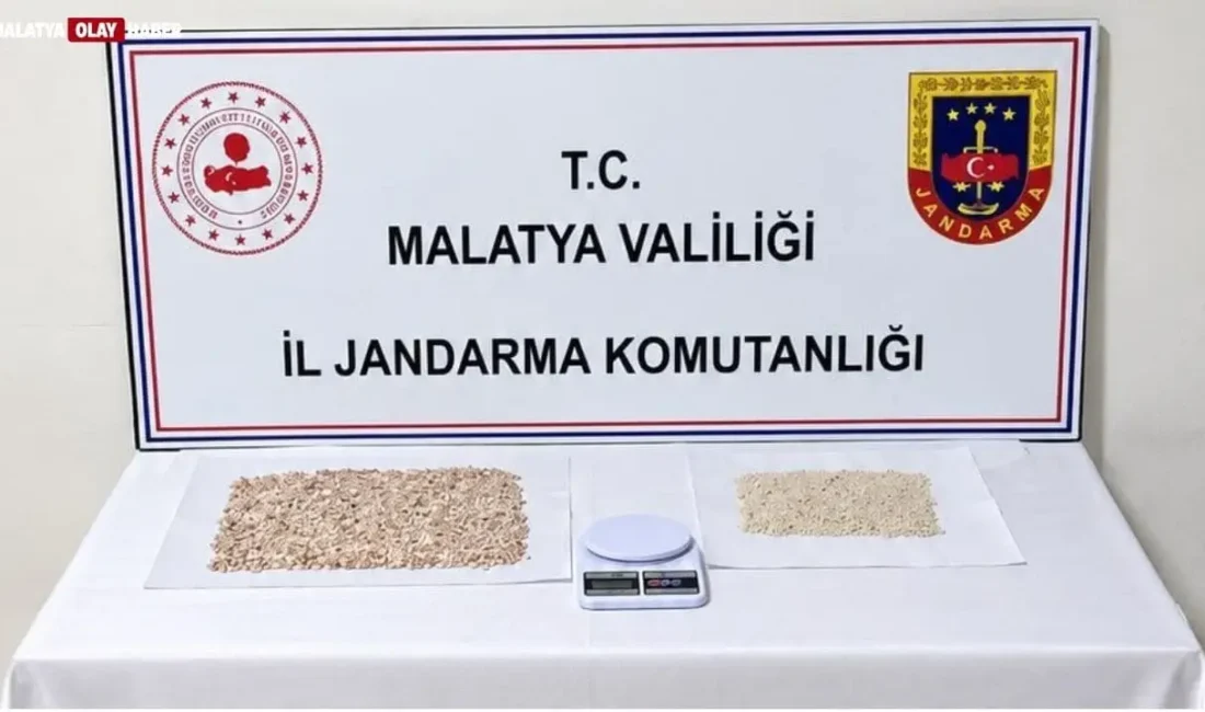 Malatya’nın Battalgazi ilçesinde jandarma ekiplerinin operasyonunda 1 kilo 80 gram