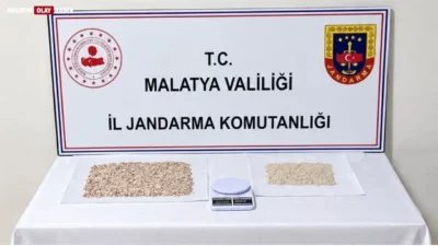 Malatya’nın Battalgazi ilçesinde jandarma ekiplerinin operasyonunda 1 kilo 80 gram
