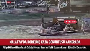 Malatya'da Kamyonun Adliye Katibine Çarptığı An 1