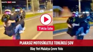 Malatya Çevre Yolu'nda Plakasız Motosikletle Tehlikeli Şov 3