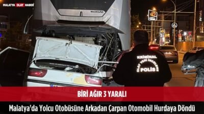 biri agir 3 yarali otomobil otobuse arkadan carpti