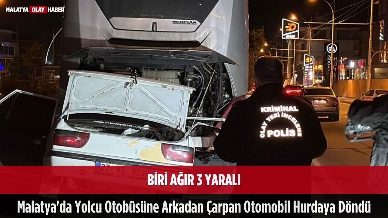 biri agir 3 yarali otomobil otobuse arkadan carpti