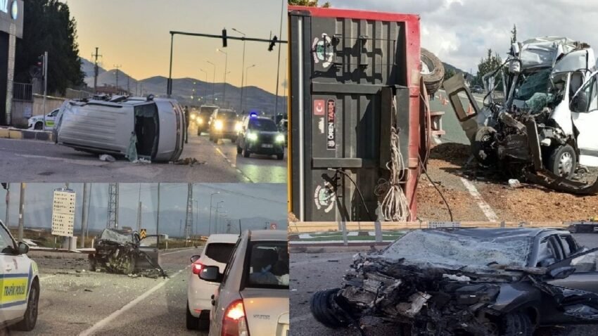 Malatya’da Üst Üste İki Ayrı Trafik Kazası, Araçlar Demir Yığınına Dönüştü